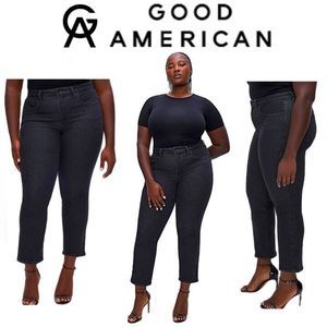 NWT Good American Sz16 Black Good Legs High Rise Skinny Jean